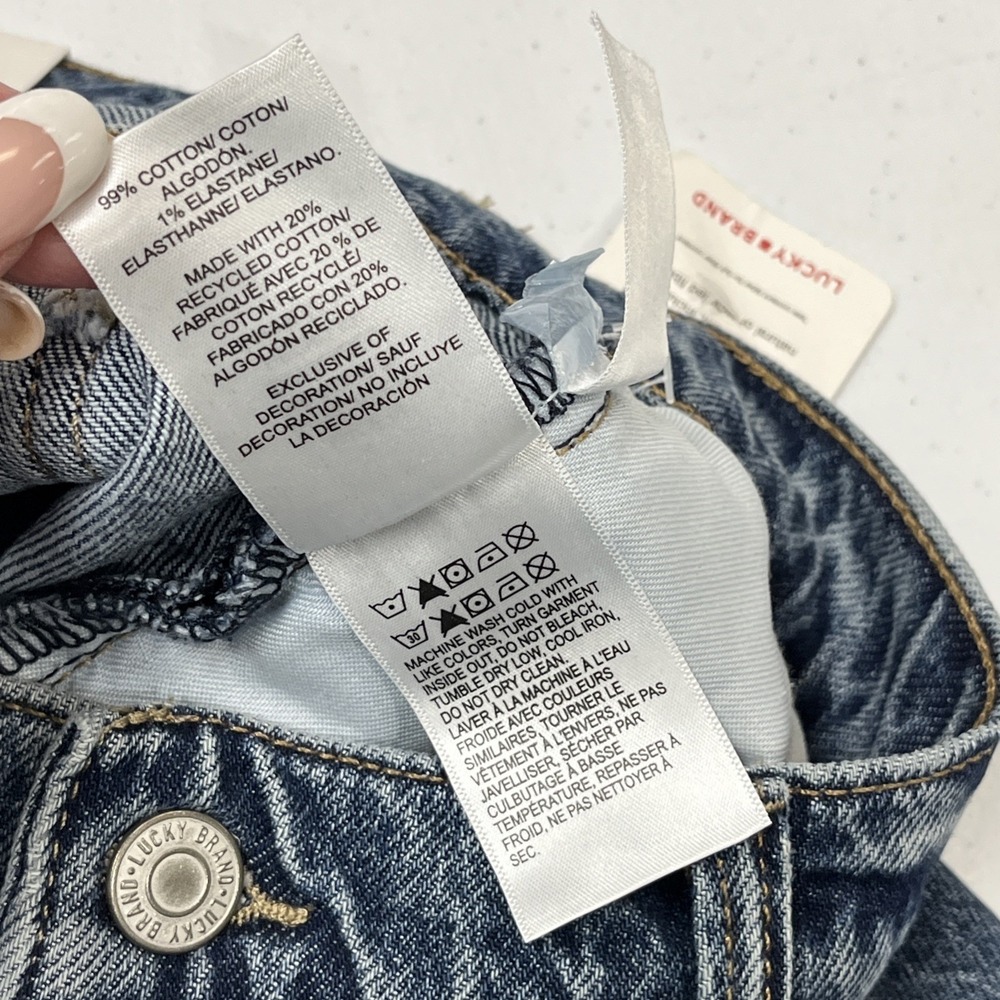 Lucky Brand Jeans 90s Loose High Rise Crop Denim Size 14/32 Baggy Y2K Casual - Picture 12 of 13